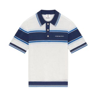 Casablanca Polo Shirts, male, Multicolor, Size: M Mesh Stripe Polo Shirt