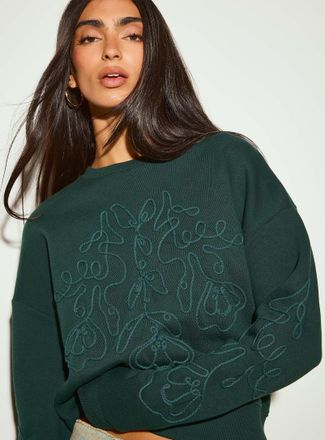 Icone Womens Embossed flowers sweatshirt