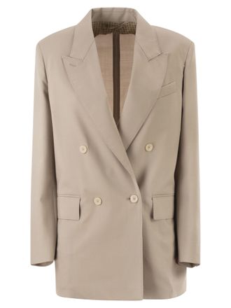 Max Mara Mxmmitico Zweireihiger Blazer aus Woll-, Mohair- und Seidenmischung