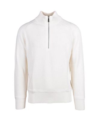 KANGRA Extrafine Merino Wool Zip Mock Neck Sweater