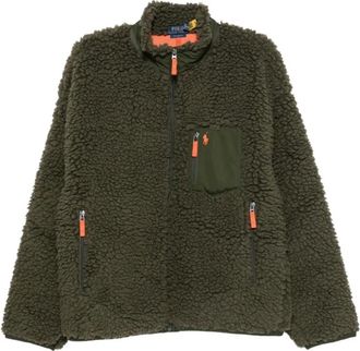 Ralph Lauren Fleece-Textuur Ritsjack - Heren - Fleece jassen - Groen - 2XL - Polyester - Fitness