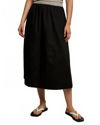 perfectwhitetee Minka Poplin Midi Skirt In True Black