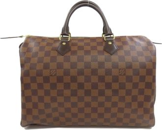 Louis Vuitton Damier Damier Canvas Ebene Damier Canvas Boston Bag (Pre-Owned)