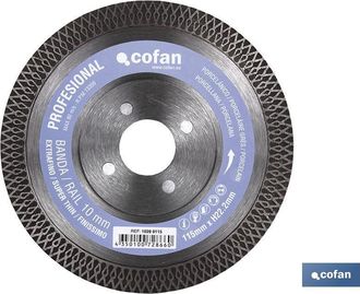 cofan Disco Diamante Porcelanico Extrafino H-10mm, 125mm, Disco De Diamante Para Porcel&aacute;nico Super Fino, Reforzado Y Con Altura De Pastilla De 10mm. Disco C