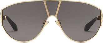 Roberto Cavalli Occhiali da sole a mascherina con placca logo - Oro