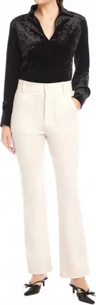 Fifteen Twenty Reagan Bootcut Pants In Ecru
