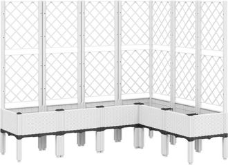 vidaXL Jardinera Con Enrejado Pp Blanco 160x120x142 Cm Vidaxl
