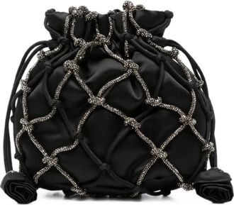 Rosantica Selene Drawstring Bag - Dames - Schoudertassen - Zwart - ONE Size - Satijn - Tassen