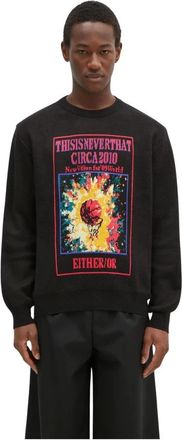 Thisisneverthat Basketball Hoop Knit Sweater - Heren - Sweatshirts - Zwart - M - Wol - Hoodies & sweatvesten