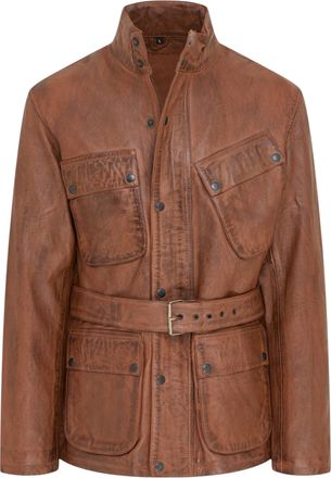 Infinity Leather Mens Tan Lamb Leather Safari Parka Jacket - Edinburgh