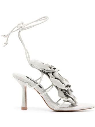 Senso Karli 90mm floral-appliqu&eacute; sandals - White