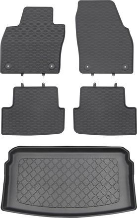 OEM Volkswagen Polo Vi 2g Aw Hatchback Desde 10/2017 Set - Alfombrillas De Goma Para Coche + Alfombrilla Para Maletero