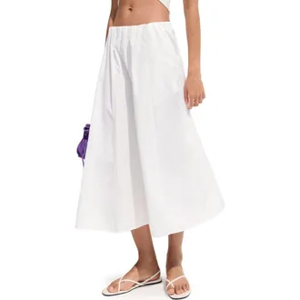 Mango Flared Cotton Midi Skirt in White at Nordstrom, Size Xx-Large