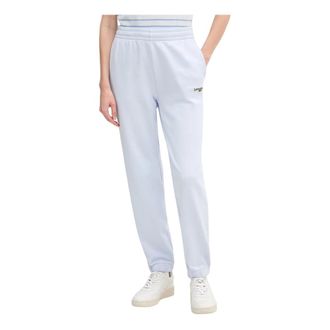 Lacoste Broeken, Dames, Blauw, L, Katoen, Straight Fit Logo Trainingsbroeken