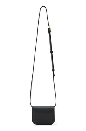 AllSaints Small Maeve Leather Crossbody Card Holder in Black at Nordstrom