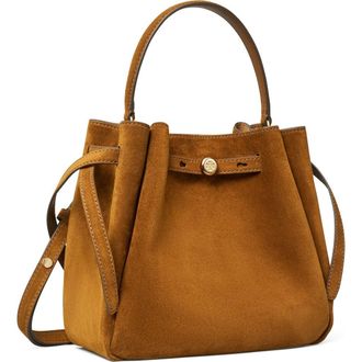 Tory Burch Romy Suede Bucket Bag in Caramel at Nordstrom