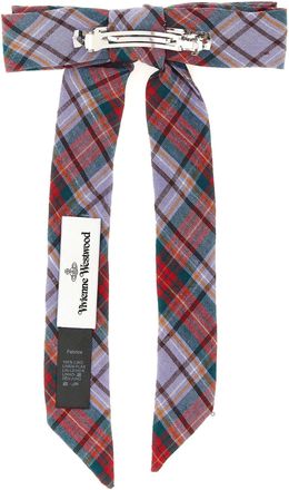 Vivienne Westwood Tartan Bow Hair Clip - Red