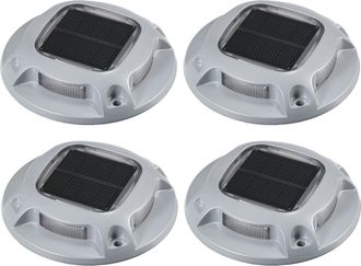OEM Luces Solares Impermeables Ip68, 4 Unidades, 8 Led, Bater&iacute;a De 600 Mah, Luz Azul/blanca Conmutable, Modo De Luz Continua (azul/blanca)
