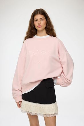 Ganni Pink Sweatshirt with Heart - Size XXS Organic Cotton
