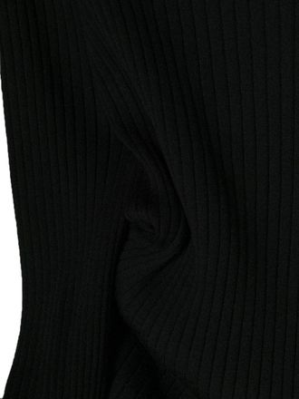 Versace Virgin Wool Knit Rib Sweater - Black