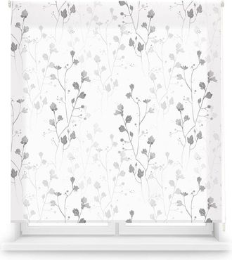Blindecor Ara Grey Garden Tenda avvolgibile stampata con tessuto traslucido - 110 x 180 cm (larghezza per altezza) Dimensioni approssimative del tessuto 107 x