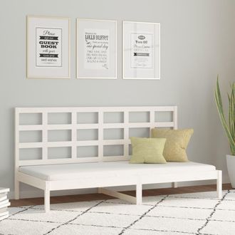 vidaXL Sof&aacute; Cama Sin Colch&oacute;n Madera Maciza De Pino Blanco 80x200 Cm Vidaxl