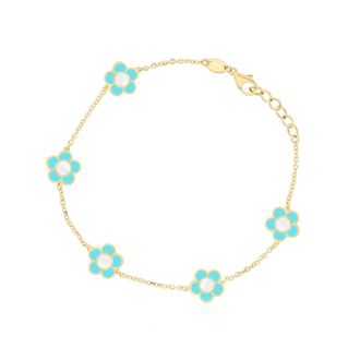 The Lovery Turquoise Daisy Bracelet