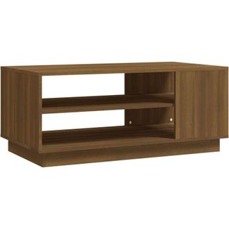 vidaXL Vidaxl - Mesa De Centro Madera De Ingenier&iacute;a Marr&oacute;n Roble 102x55x43 Cm