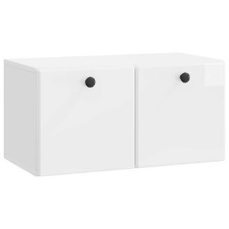 vidaXL Mueble De Tv De Pared 59,5 X 31 X 30 Cm Blanco Brillante Vidaxl