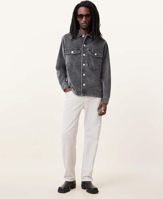 AllSaints Mens Cotton Harrier Relaxed Fit Shirt, Size: XXL