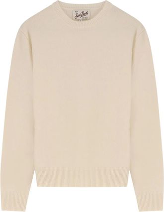 MC2 Saint Barth Sorbonne embroidered-logo sweater - women - Wool/Viscose/Polyamide/Cashmere - M - Neutrals