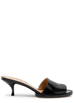 Maison Margiela Tabi City Evening 55 Glossed Leather Mules - Black - 37 (IT37/ UK4)
