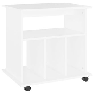 vidaXL Armario Con Ruedas Madera Contrachapada Blanco 60x45x60 Cm Vidaxl