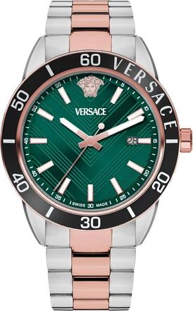 Versace Analoog Quartz Horloge - Heren - Horloges - Groen - ONE Size - Accessoires