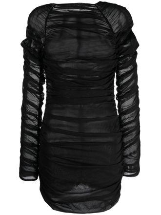 The Mannei Abito corto semi trasparente Narikala con ruches - Nero