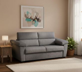 Dmora Dmora - Sof&aacute; Cama 2 Plazas Contrada, Sof&aacute; Convertible Para Sal&oacute;n, Acolchado, Desenfundable, Calidad 100% Made In Italy, 205x95 H100 Cm, Gris