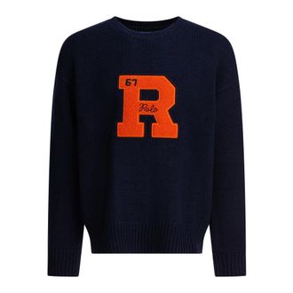 Polo Ralph Lauren Round-neck Knitwear, male, Blue, XL, Cable-Knit Cotton Jumper