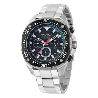 Nautica Mens Nct Blue Sail Chronograph Stainless Steel Watch