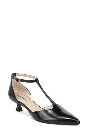 Life Stride Maruin Ankle Strap Pointed Toe Kitten Heel Pump in Black at Nordstrom, Size 9.5