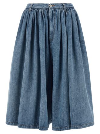 Maison Margiela Blue Cotton Bermuda Womens Shorts