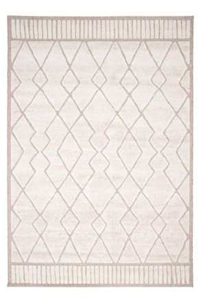 AFK Living Alfombra inspiraci&oacute;n &eacute;tnica con efecto relieve beige 200 x 290 cm