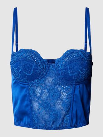 BDG Crop Top mit Lochstickerei in Blau, Gr&ouml;&szlig;e M