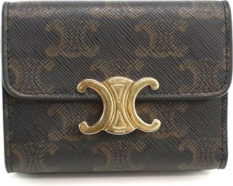 Celine Brown Pvc Wallet (Tri-Fold) (Pre-Owned)