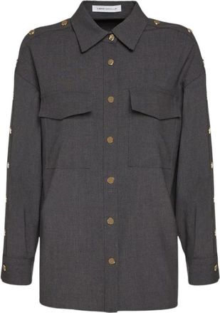 Simona Corsellini A26Cpca 00101 Shirt - Dames - Overhemden - Grijs - 2XS - Polyester - Overhemden
