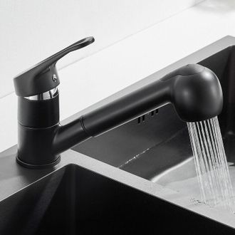 OEM Grifo De Cocina - Grifo Con Ducha Extra&iacute;ble - 2 Modos De Chorro Normal Y Lluvia - Rotaci&oacute;n 360&deg; - Lat&oacute;n Negro Mate - Para Fregadero De 1 O 2 Bac&iacute;as - 