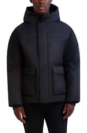 Karl Lagerfeld Hooded Puffer Jacket in Black at Nordstrom, Size X-Large