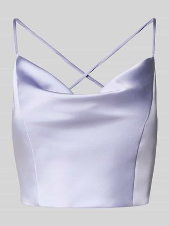 Jake*s Cropped Cocktailshirt mit r&uuml;ckseitiger Schn&uuml;rung in Lavender, Gr&ouml;&szlig;e 46