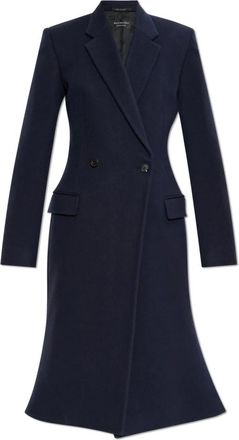 Balenciaga Dames, Mantels, Blauw, Maat: M Wol