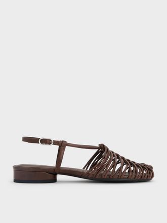Charles & Keith Linnea Woven Slingback Caged Sandals