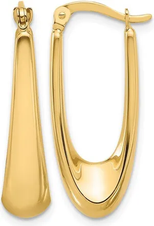 Diamond2Deal 14K Gold U- Shape Fanyc Hoop Earrings